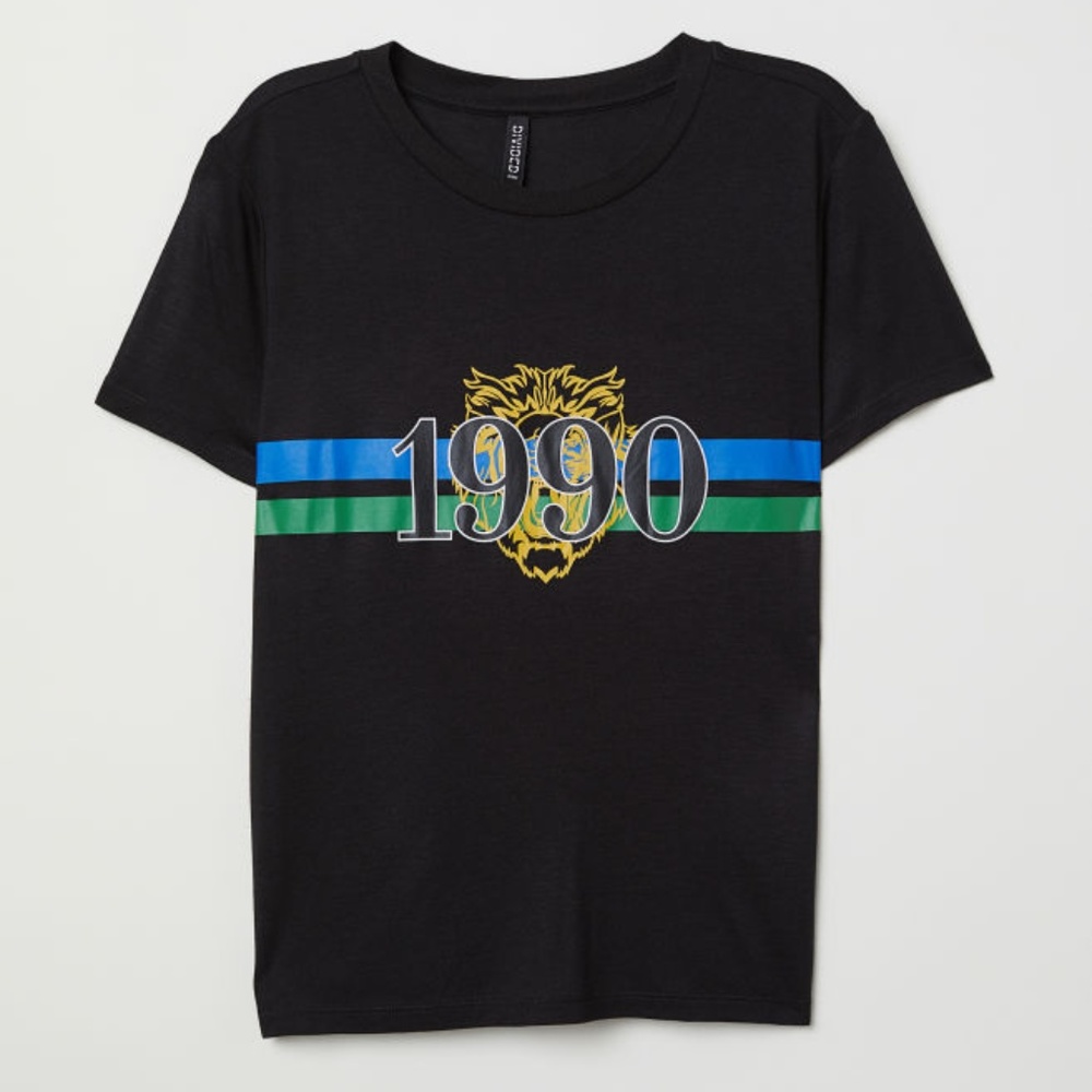 H&M 1990 Graphic 90s Tiger Stripe Crop T-Shirt